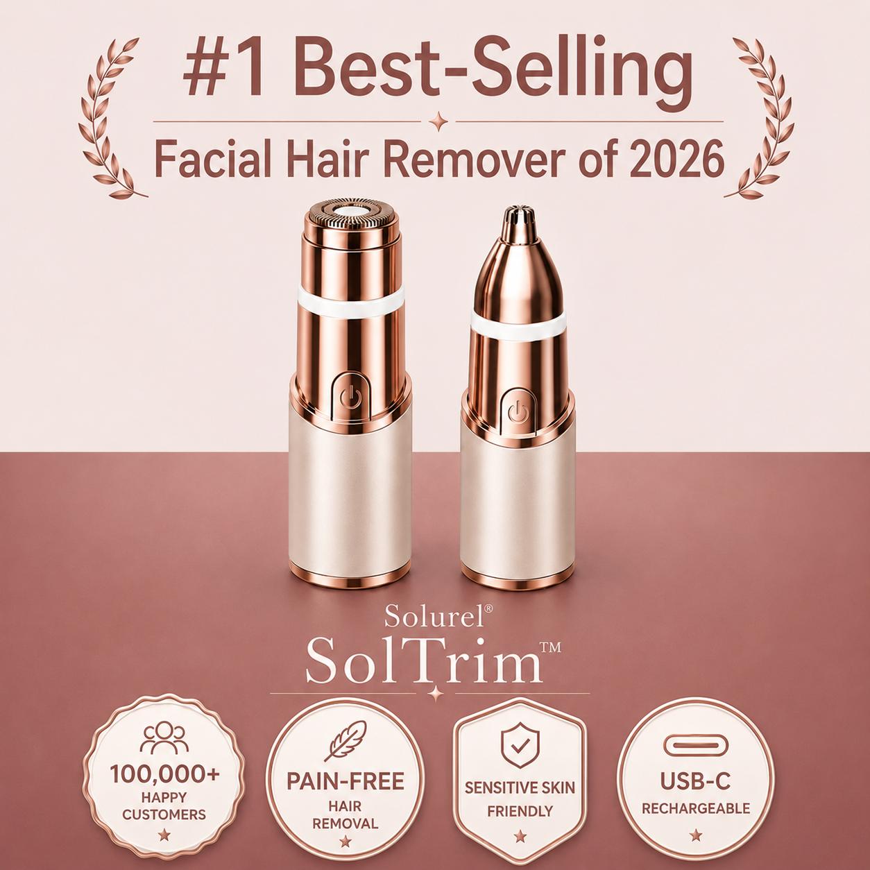 GlowTrim – 2-in-1 Eyebrow & Facial Hair Trimmer