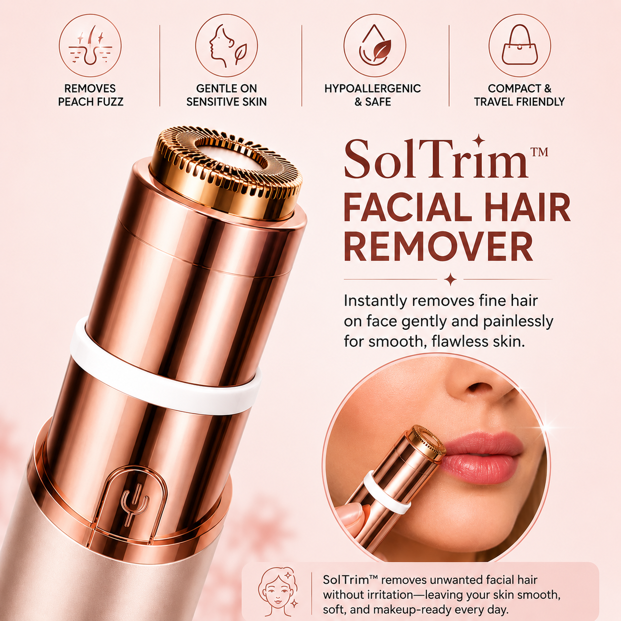 GlowTrim – 2-in-1 Eyebrow & Facial Hair Trimmer